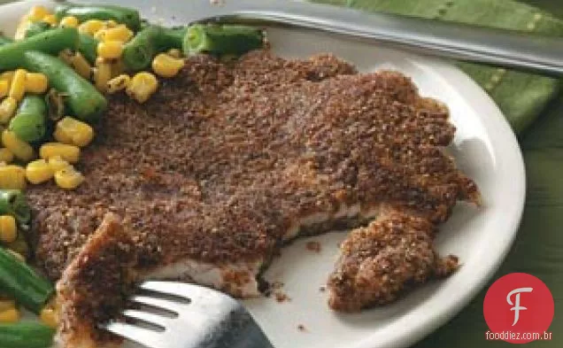 Costeletas De Peru Com Crosta De Noz-Pecã