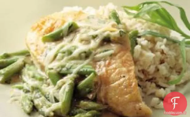 Frango E Espargos Com Gruyere Derretido