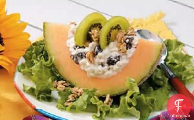 Salada De Melão Com Queijo Cottage