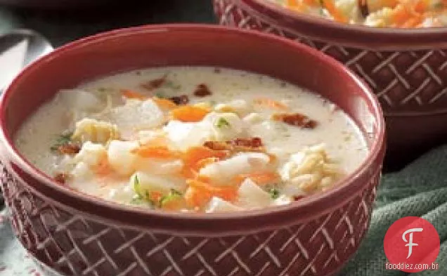 Sopa de amêijoas para uma multidão