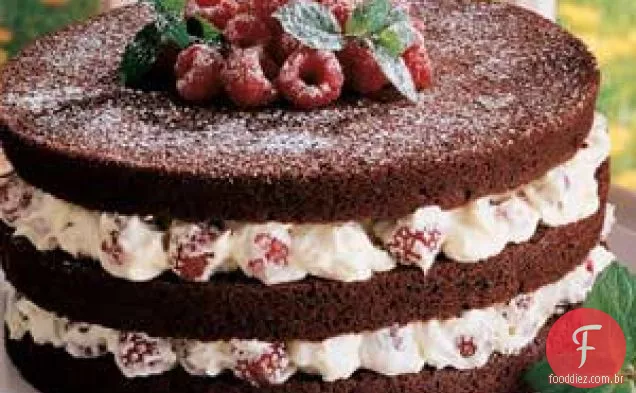 Torta De Chocolate Com Recheio De Framboesa