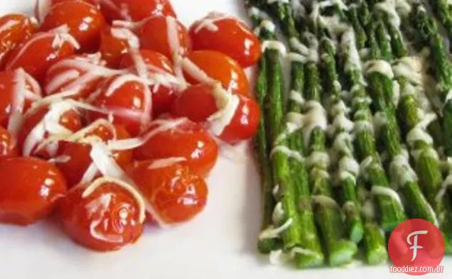 Espargos Torrados E Tomates De Uva Com Queijo Asiago
