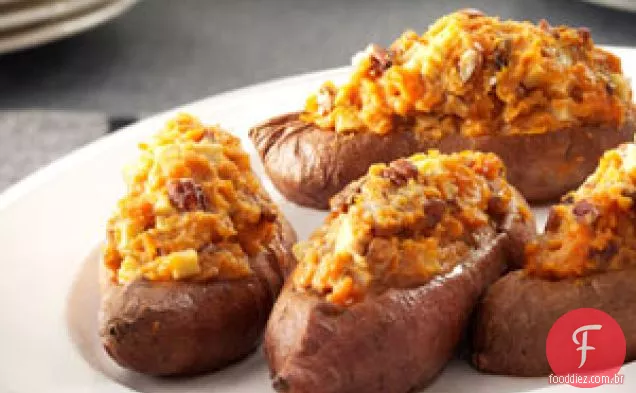 Batatas-Doces Recheadas Com Maçã E Noz-Pecã