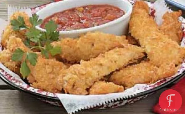 Tiras De Frango Com Batatas Fritas