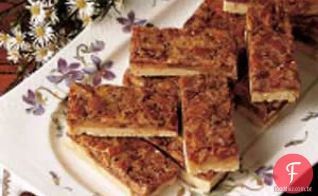 Barras De Torta De Noz-Pecã