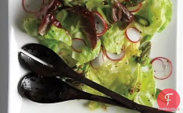 Salada Bibb Com Rabanetes E Espargos
