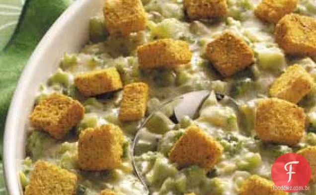 Brócolos Com Cobertura De Crouton