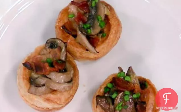 Mini tartes de Bacon e cogumelos