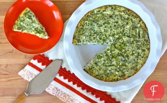 Quiche Crustless com Feta e espargos