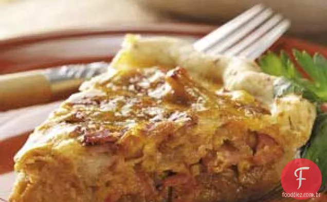 Quiche De Cebola Com Bacon Canadiano