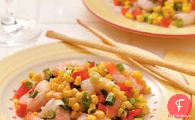 Salada de milho e camarão