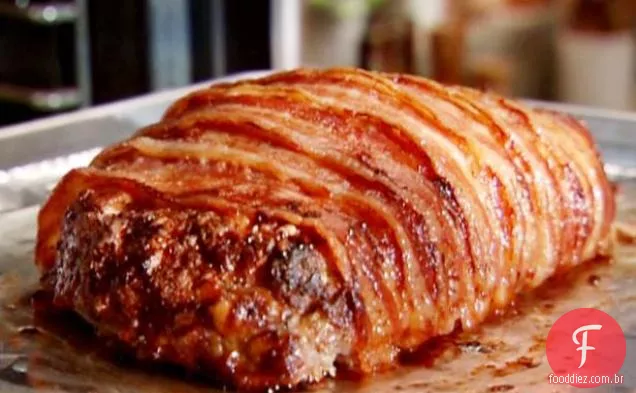 Bolo De Carne De Porco Duplo Embrulhado Em Bacon