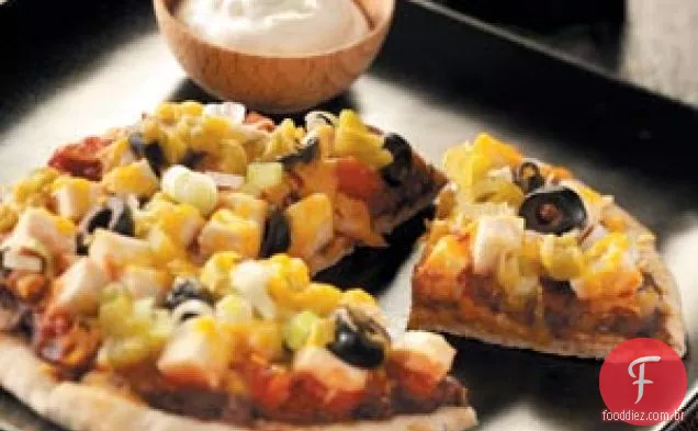 Pizzas Pita de frango de Santa Fé para 2