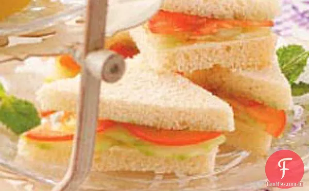 Sanduíches De Pepino Com Hortelã