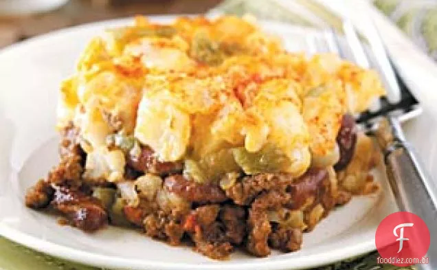 Caçarola de Nacho de carne e batata
