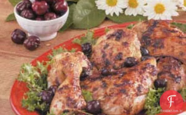 Frango com molho de cereja