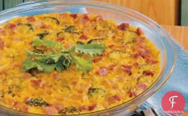 Brócolis com queijo e Quiche de presunto