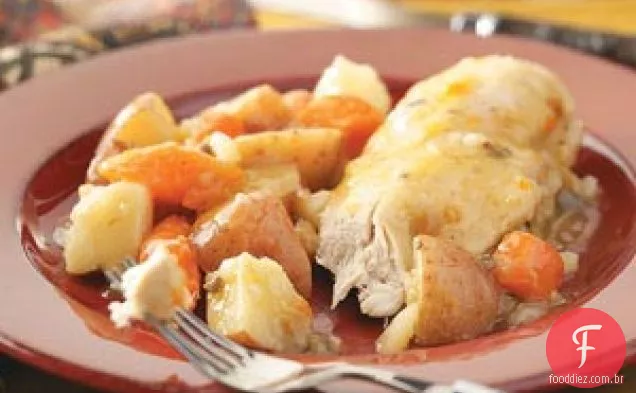 Jantar De Frango Com Fogão Lento