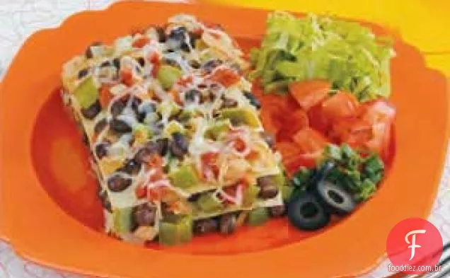 Caçarola De Tortilha De Feijão Preto