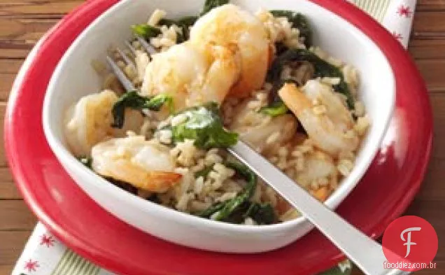 Alho camarão e arroz