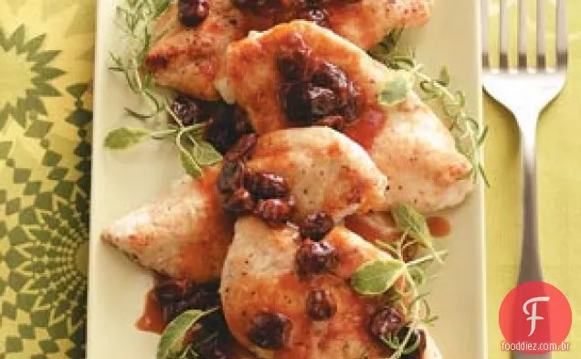 Costeletas de frango com molho de cereja Cítrica