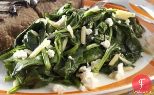 Espinafre E Queijo Feta Refogados