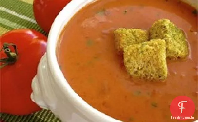 Creme de sopa de tomate rápido e fácil