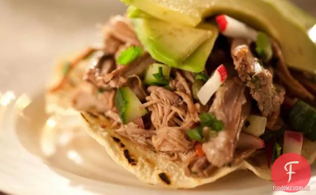 Tostadas De Carne De Bovino Desfiada (Salpicon)
