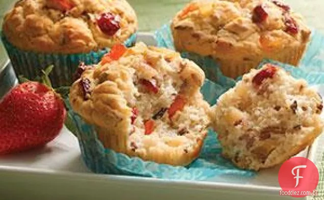 Muffins de cereais e de frutas sem glúten