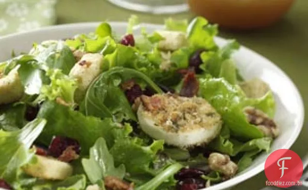 Salada verde com queijo de cabra assado