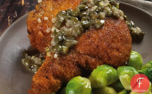 Receita de costeletas de porco com alho e sálvia