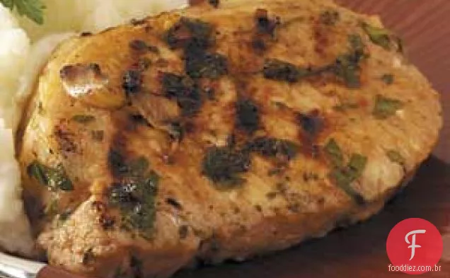 Costeletas De Porco Marinadas Grelhadas