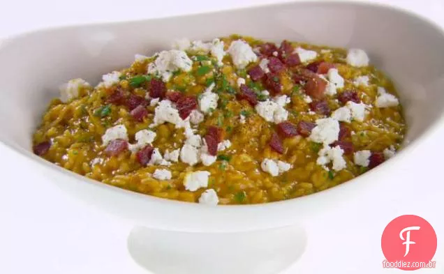 Risoto de abóbora e queijo de cabra