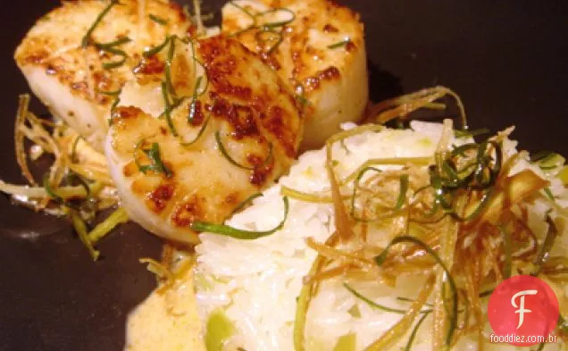 Vieiras Com Molho De Curry, Arroz Com Alho-Poró