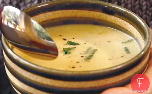 Creme de sopa de abóbora e alho-poró