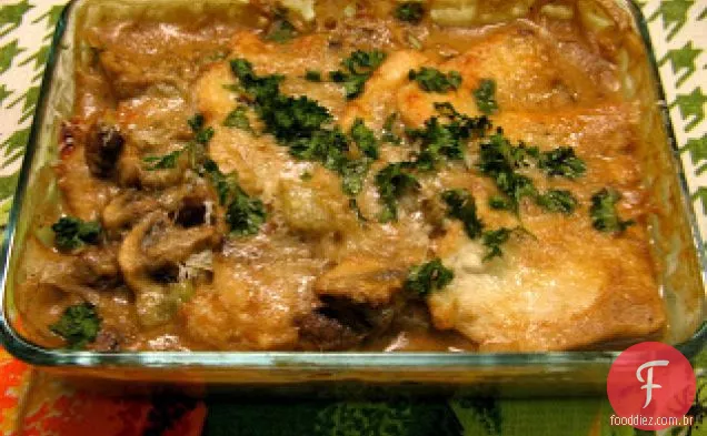 Caçarola De Frango, Cogumelo E Alho-Poró