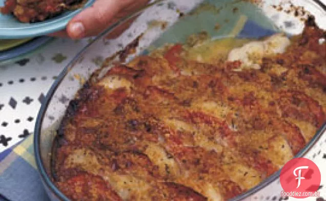 Batata Vermelha E Tomate Gratinado Com Alho-Poró, Gruyère E Alecrim