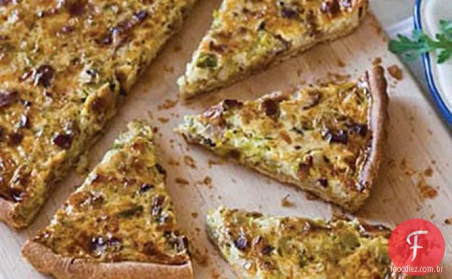 Quiche de Bacon e alho-poró
