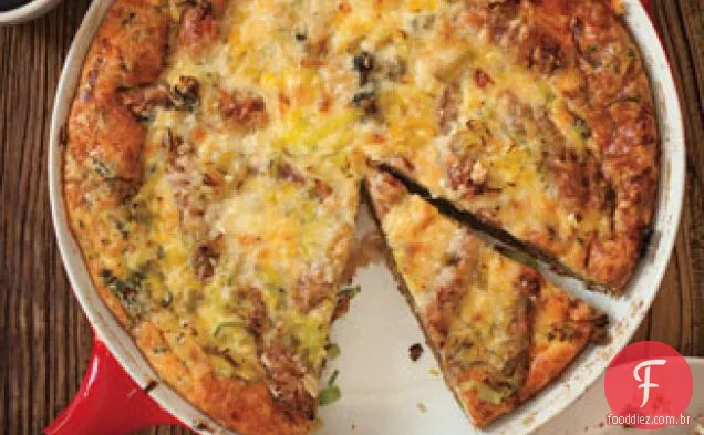 Batata, Salsicha E Espinafre Caçarola De Café Da Manhã