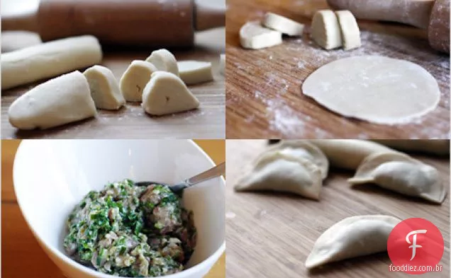 Chinês Jiaozi / Alho-Poró E Bolinhos De Carne De Porco (????)