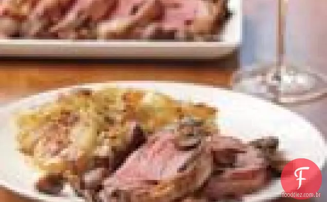 Batata-alho-poró gratinado