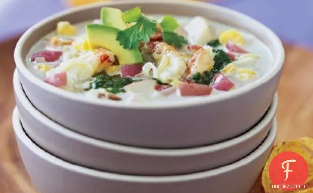 Caranguejo e sopa de canjica