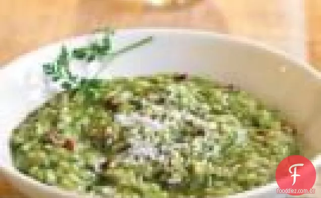 Risoto De Alho-Poró E Pancetta Com Ervas Finas