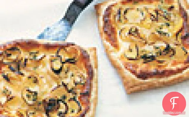 Tortas simples de alho-poró e ricota