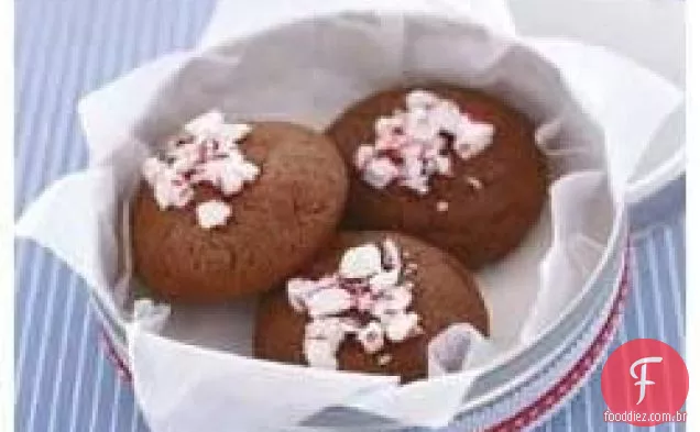 Biscoitos de trufa de chocolate com menta