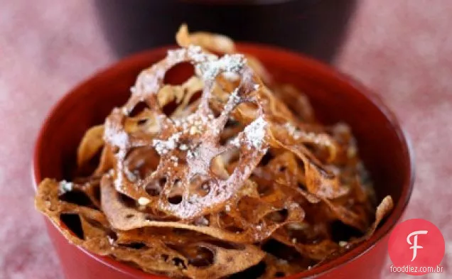 Chips de raiz de lótus com sal torrado de Nori-gergelim