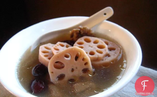 Costelas De Porco E Receita De Sopa De Raiz De Lótus
