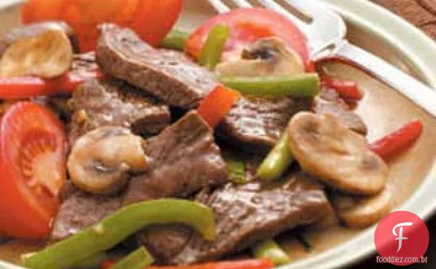 Bife de Cogumelo e Pimenta