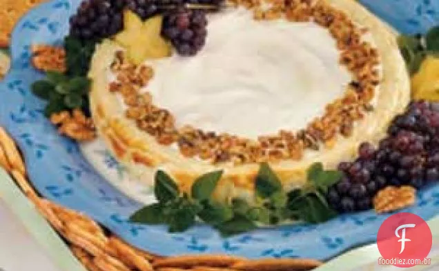 Cheesecake de nozes com queijo azul