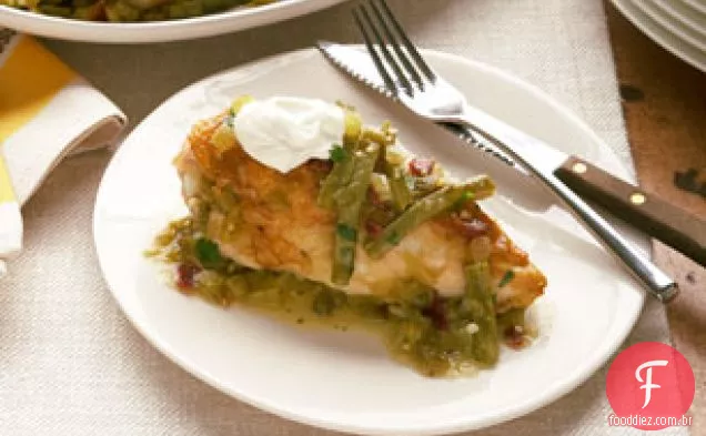 Frango, Salsa verde e Nopales